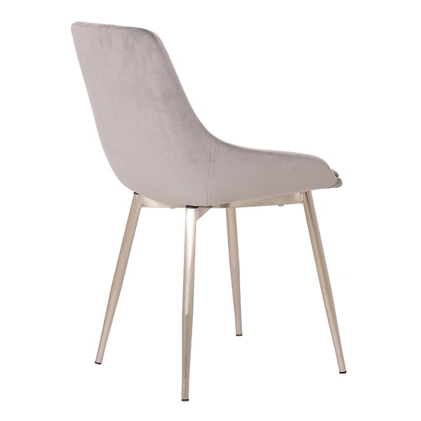 Armen Living Heidi Gray Velvet Dining Accent Chair with Chrome Metal Legs - LCHESICHRGR