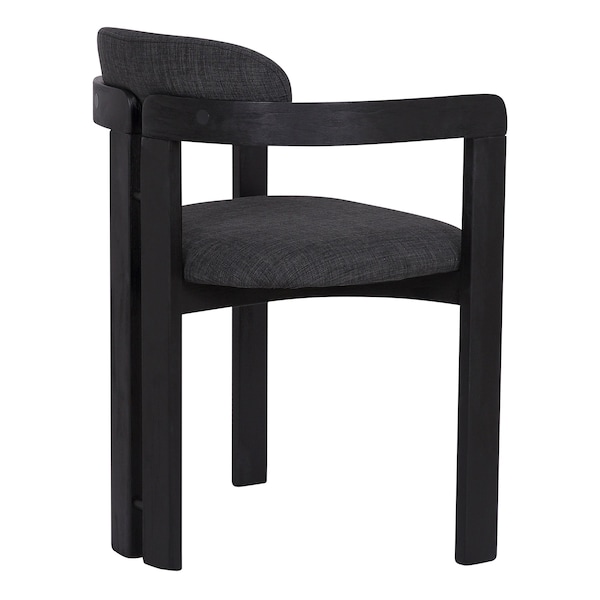 Armen Living Jazmin Contemporary Dining Chair in Black Brushed Wood Finish and Charcoal Fabric - Set of 2 - LCJZCHCHBL