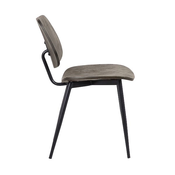Armen Living Miki Mid-Century Black and Walnut Wood Dining Accent Chairs (Set of 2) - LCMKSIWA