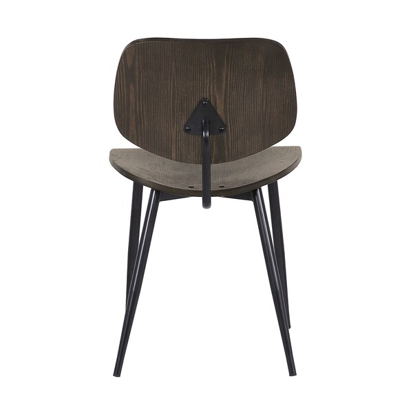 Armen Living Miki Mid-Century Black and Walnut Wood Dining Accent Chairs (Set of 2) - LCMKSIWA