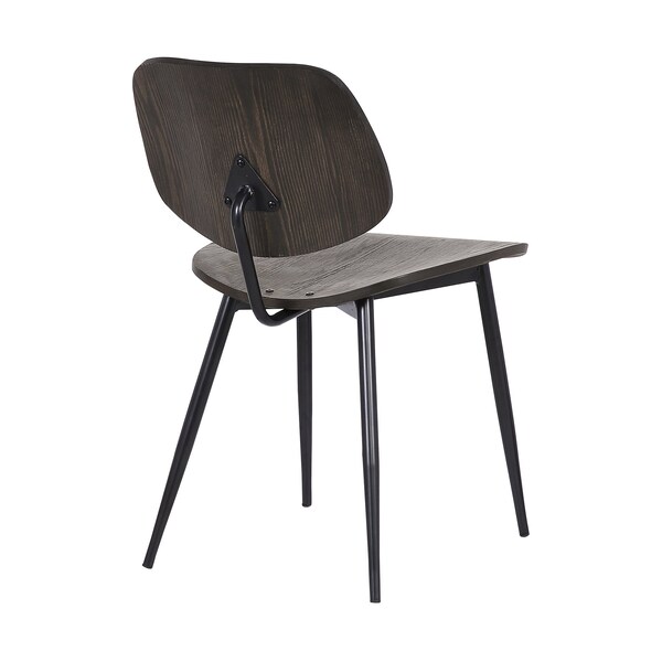Armen Living Miki Mid-Century Black and Walnut Wood Dining Accent Chairs (Set of 2) - LCMKSIWA