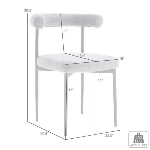 Armen Living Shannon Dining Chair with Brushed Stainless Steel and Blue Fabric - Set of 2 - LCSNSIBSBLU