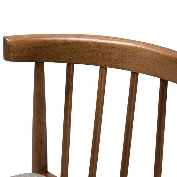 Baxton Studio Wyatt Mid-Century Modern Walnut Wood Dining Chair, PK2 - 142-8021