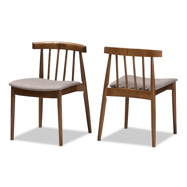 Baxton Studio Wyatt Mid-Century Modern Walnut Wood Dining Chair, PK2 - 142-8021
