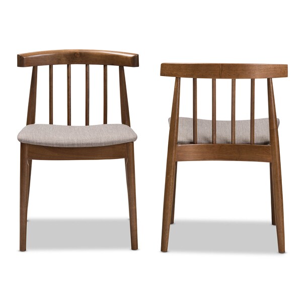 Baxton Studio Wyatt Mid-Century Modern Walnut Wood Dining Chair, PK2 - 142-8021
