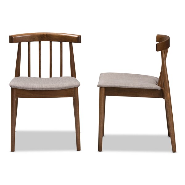Baxton Studio Wyatt Mid-Century Modern Walnut Wood Dining Chair, PK2 - 142-8021