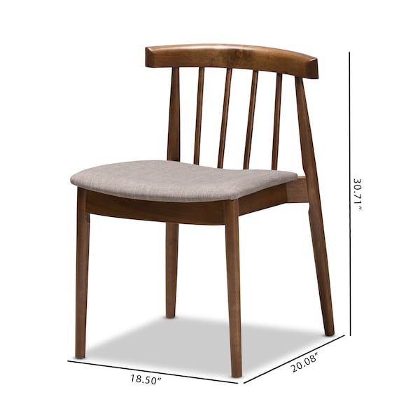 Baxton Studio Wyatt Mid-Century Modern Walnut Wood Dining Chair, PK2 - 142-8021