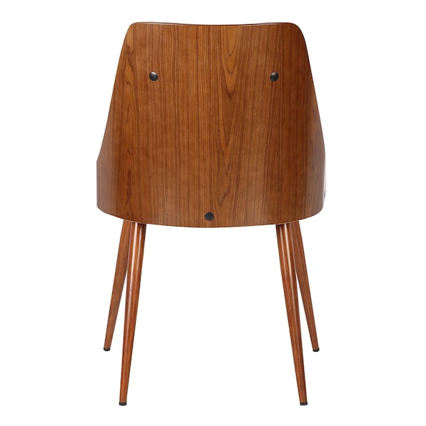 Armen Living Lily Mid-Century Dining Chair in Walnut Finish and Gray Faux Leather - LCLLSIWAGRAY