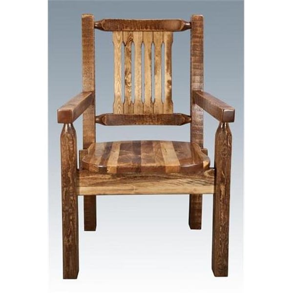 Montana Woodworks Montana Woodworks MWHCCASCNSL Homestead Collection Captains Chair Stained and Lacquered Standard Wooden Seat - MWHCCASCNSL