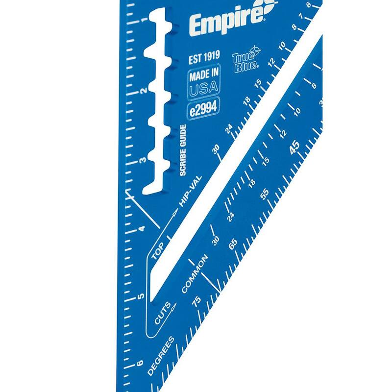 Empire 7 in. and 12 in. Laser Etched Aluminum Rafter Squares - E2994-E3992