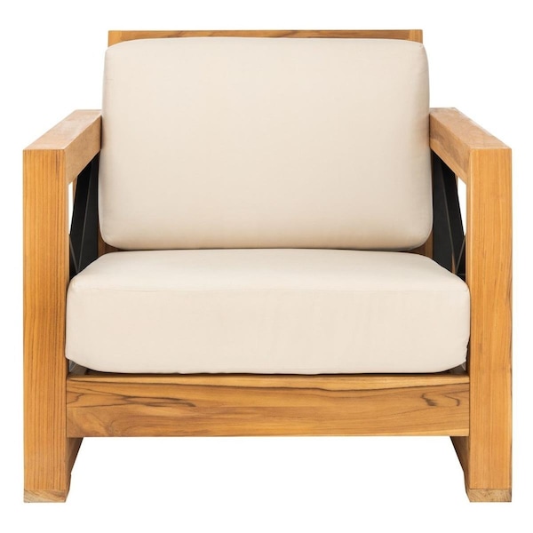 Safavieh Curacao Teak Club Chair, Natural & White - CPT1009A