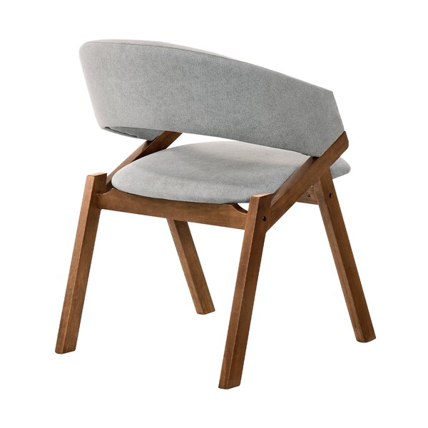 Armen Living Talulah Gray Fabric and Walnut Veneer Dining Side Chairs - Set of 2 - LCTASIGRWA