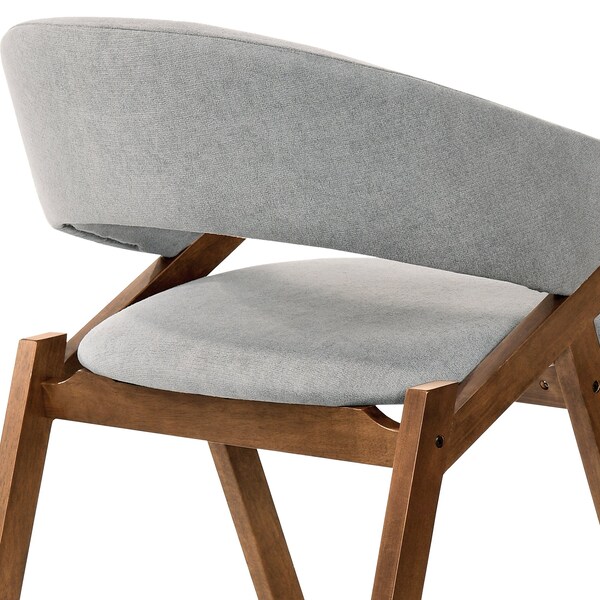 Armen Living Talulah Gray Fabric and Walnut Veneer Dining Side Chairs - Set of 2 - LCTASIGRWA