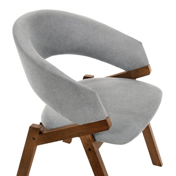 Armen Living Talulah Gray Fabric and Walnut Veneer Dining Side Chairs - Set of 2 - LCTASIGRWA