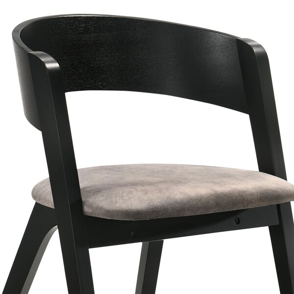 Armen Living Jackie Mid-Century Upholstered Dining Chairs in Black finish - Set of 2 - LCJASIBRBL