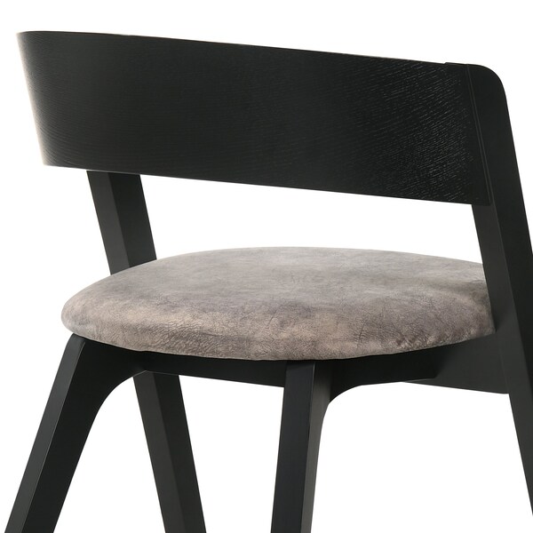 Armen Living Jackie Mid-Century Upholstered Dining Chairs in Black finish - Set of 2 - LCJASIBRBL