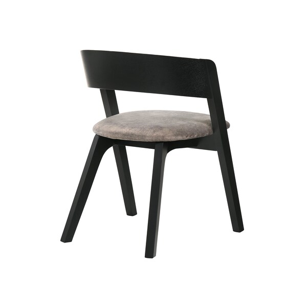 Armen Living Jackie Mid-Century Upholstered Dining Chairs in Black finish - Set of 2 - LCJASIBRBL