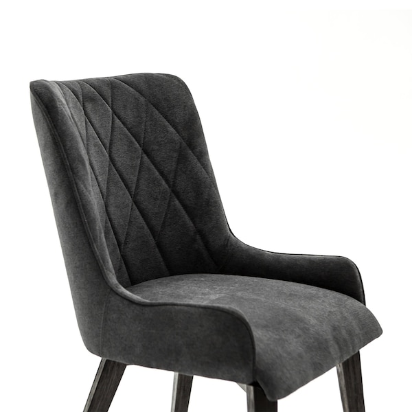 Armen Living Alana Charcoal Upholstered Dining Chair - Set of 2 - LCALCHTGCH