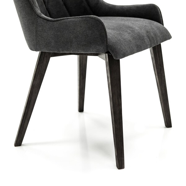 Armen Living Alana Charcoal Upholstered Dining Chair - Set of 2 - LCALCHTGCH