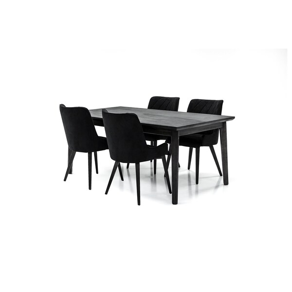 Armen Living Alana Charcoal Upholstered Dining Chair - Set of 2 - LCALCHTGCH