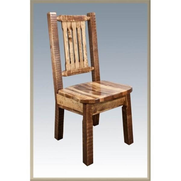 Montana Woodworks Montana Woodworks MWHCKSCNSL Homestead Collection Side Chair  Dining or Desk Stained and Lacquered Standard Wooden Seat - MWHCKSCNSL
