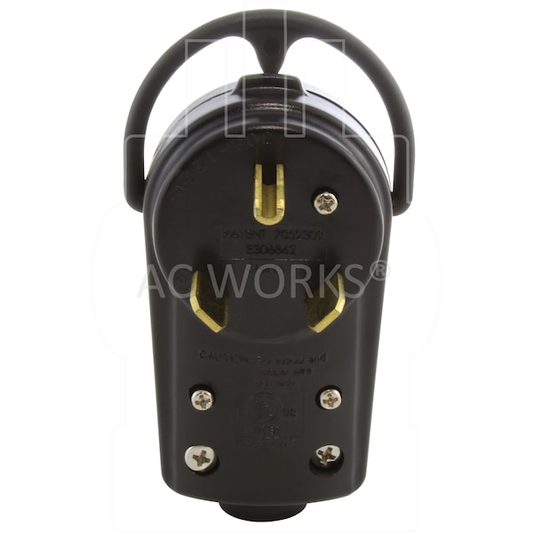 Ac Works 30 Amp 3-Prong RV Travel Trailer NEMA TT-30P DIY Assembly Replacement Plug - ASTT30P