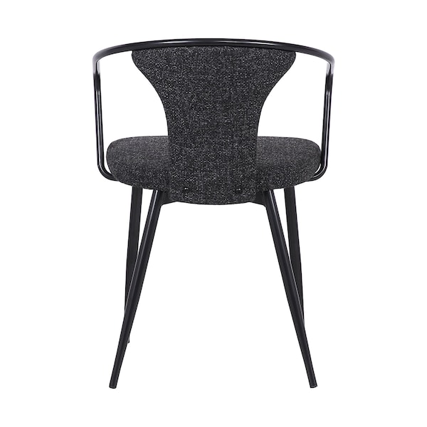 Armen Living Francis Contemporary Dining Chair in Black Powder Coated Finish and Black Fabric - LCFCSIBLBL