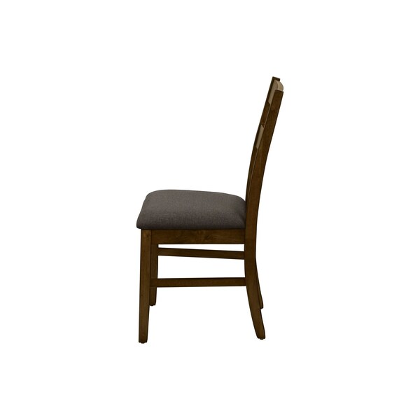 Monarch Specialties Dining Chair, 37'' Height, Upholstered, Brown Solid Wood, Brown Fabric, Transitional, 2PK - I 1396