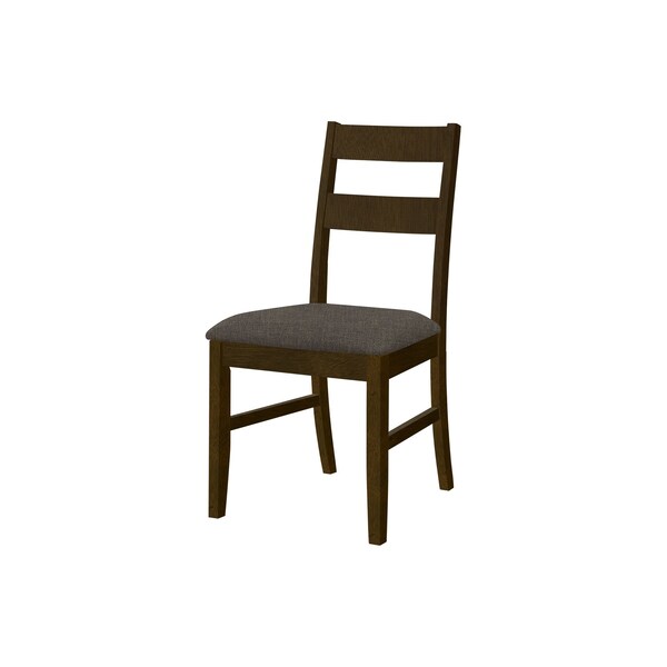 Monarch Specialties Dining Chair, 37'' Height, Upholstered, Brown Solid Wood, Brown Fabric, Transitional, 2PK - I 1396
