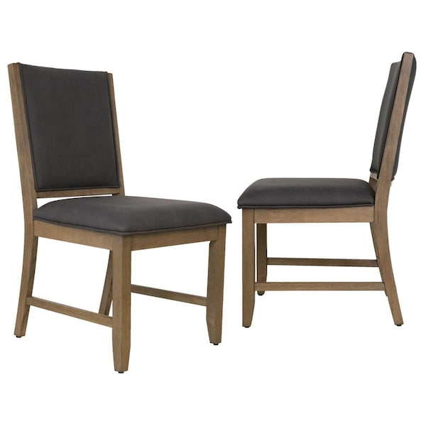 Fine-Line Saunders Upholstered Dining Chairs, Grey - Set of 2 - FI3770205