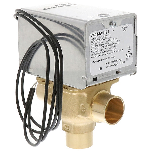 Honeywell Home DIVERTING VALVE 120/60, 3/4" SWEAT, 7CV, 10 PSI CLOSE-OFF - V4044A1191