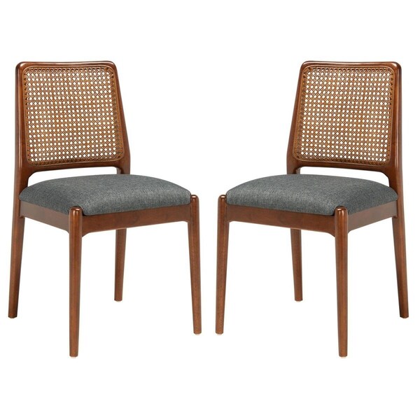 Safavieh Reinhardt Rattan Dining Chair, Brown & Grey, 2PK - DCH8800D-SET2