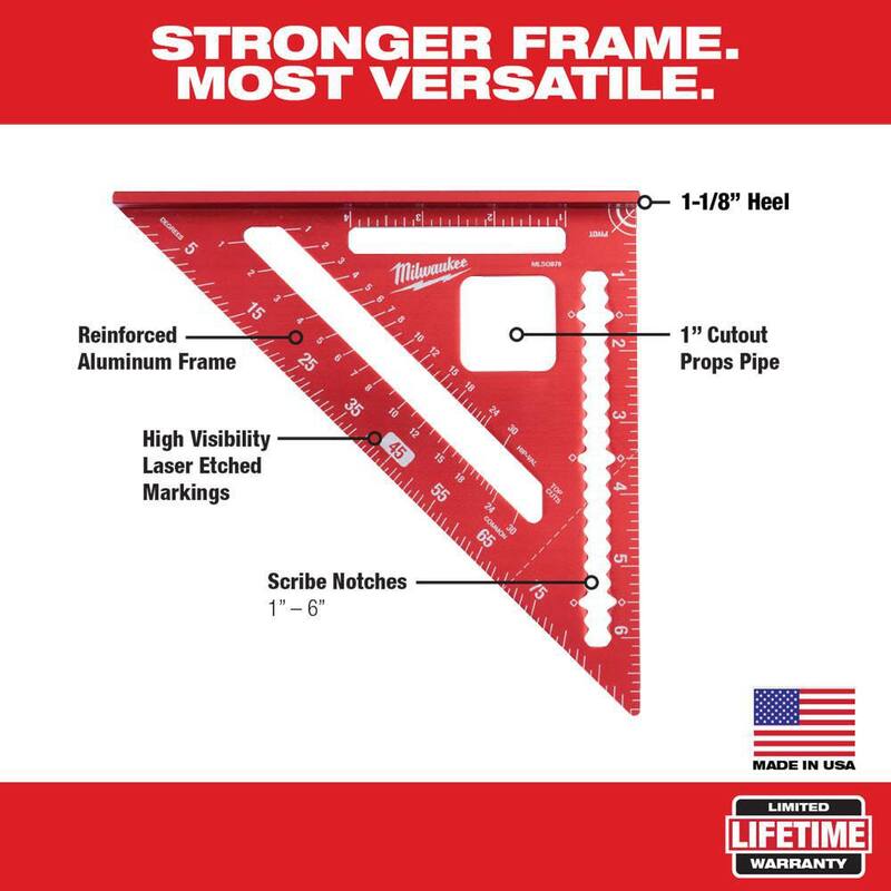 Milwaukee 7 in. Rafter Square and 4-1/2 in. Trim Square Set with FASTBACK Utility Knife (2-Pack) - MLSQ070P-48-22-1503