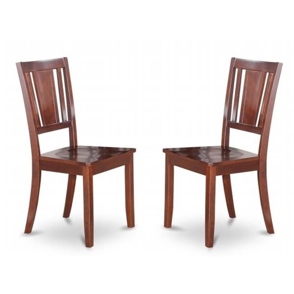 East West Furniture East West Furniture DUC-MAH-W Dupley Dining Chair with Wood Seat in Mahogany Finish Pack of 2 - DUC-MAH-W
