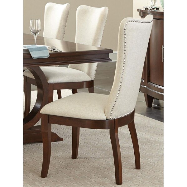 Home Elegance 40.5 x 23.5 x 20.5 in. oratorio Side Chair - Cherry - Set of 2 - 5562S