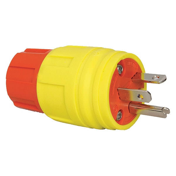 Ericson 3 Wire Industrial Straight Blade Plug 125VAC 20A - 1512-PW6P-AM