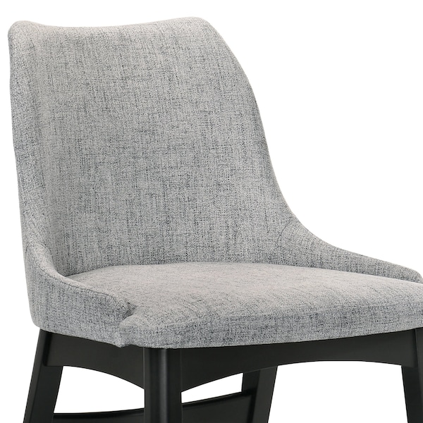 Armen Living Azalea Gray Fabric and Black Wood Dining Side Chairs - Set of 2 - LCAZSIBLGR