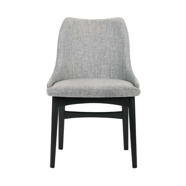 Armen Living Azalea Gray Fabric and Black Wood Dining Side Chairs - Set of 2 - LCAZSIBLGR