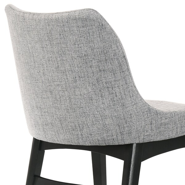Armen Living Azalea Gray Fabric and Black Wood Dining Side Chairs - Set of 2 - LCAZSIBLGR