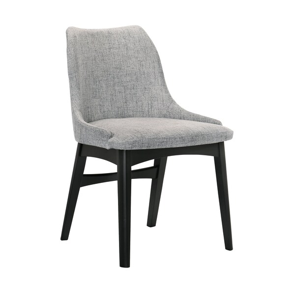 Armen Living Azalea Gray Fabric and Black Wood Dining Side Chairs - Set of 2 - LCAZSIBLGR