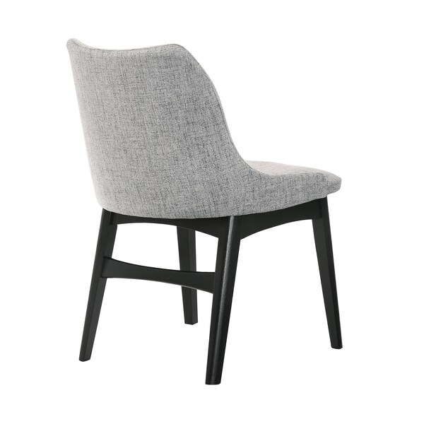 Armen Living Azalea Gray Fabric and Black Wood Dining Side Chairs - Set of 2 - LCAZSIBLGR