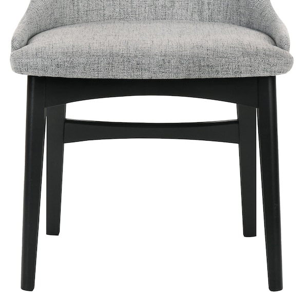 Armen Living Azalea Gray Fabric and Black Wood Dining Side Chairs - Set of 2 - LCAZSIBLGR