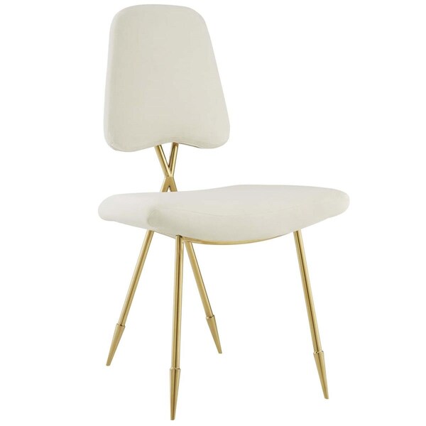 Modway Furniture Ponder Upholstered Velvet Dining Side Chair - Ivory, 37 x 19.5 x 22 in. - EEI-2811-IVO