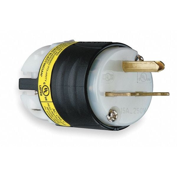Legrand 3 Wire Ground Monitoring Straight Blade Plug 250VAC 15A - PS5666XGCM