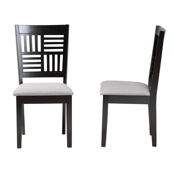 Baxton Studio Deanna Modern Grey Fabric and Dark Brown Finished Wood 2-Piece Dining Chair Set, PR - 232-2PC-13184-ZORO