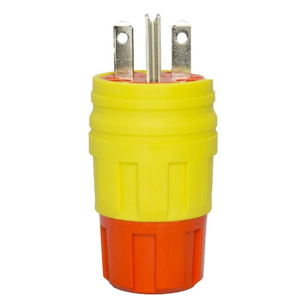 Ericson 3 Wire Industrial Straight Blade Plug 250VAC 15A - 1514-PW6P-AM
