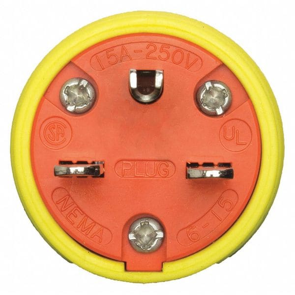 Ericson 3 Wire Industrial Straight Blade Plug 250VAC 15A - 1514-PW6P-AM