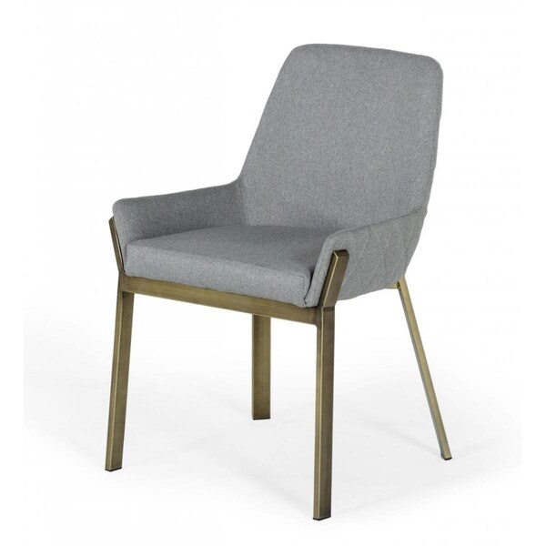 Gfancy Fixtures 335 x 23 x 24 in. Antique Brass Dining Chair, Gray - GF3685317