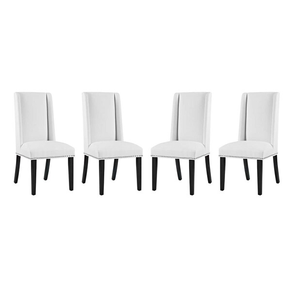 Modway Furniture Modway  Baron Vinyl Dining Chair, White - Set of 4 - EEI-3502-WHI