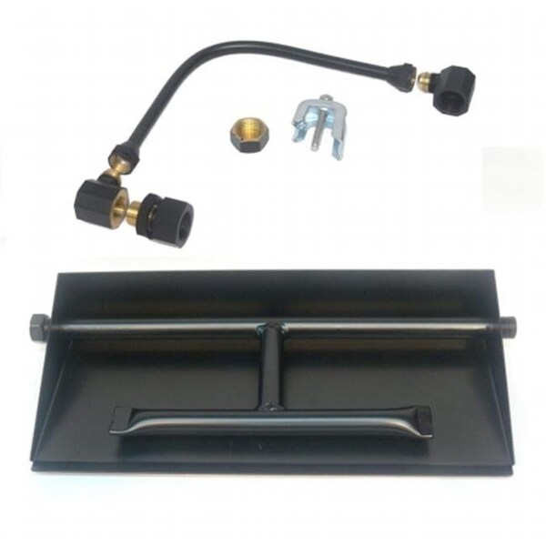 Tretco Tretco OB2-BK2-24-LP 21 in. Powder Coated Dual Burner Pan Kit; Liquid Propane - OB2-BK2-24-LP